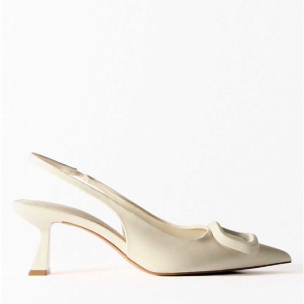 ZARA EMBELLISHED HEELED SLINGBACKS